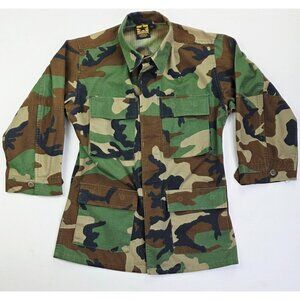 Propper Size XSR Womens 3/4 Sleeve Hidden Buttons Camo 4 Pocket Shirt Jacket